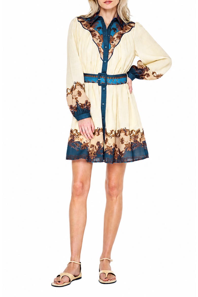 Teya Long Sleeve Belted Shirtdress