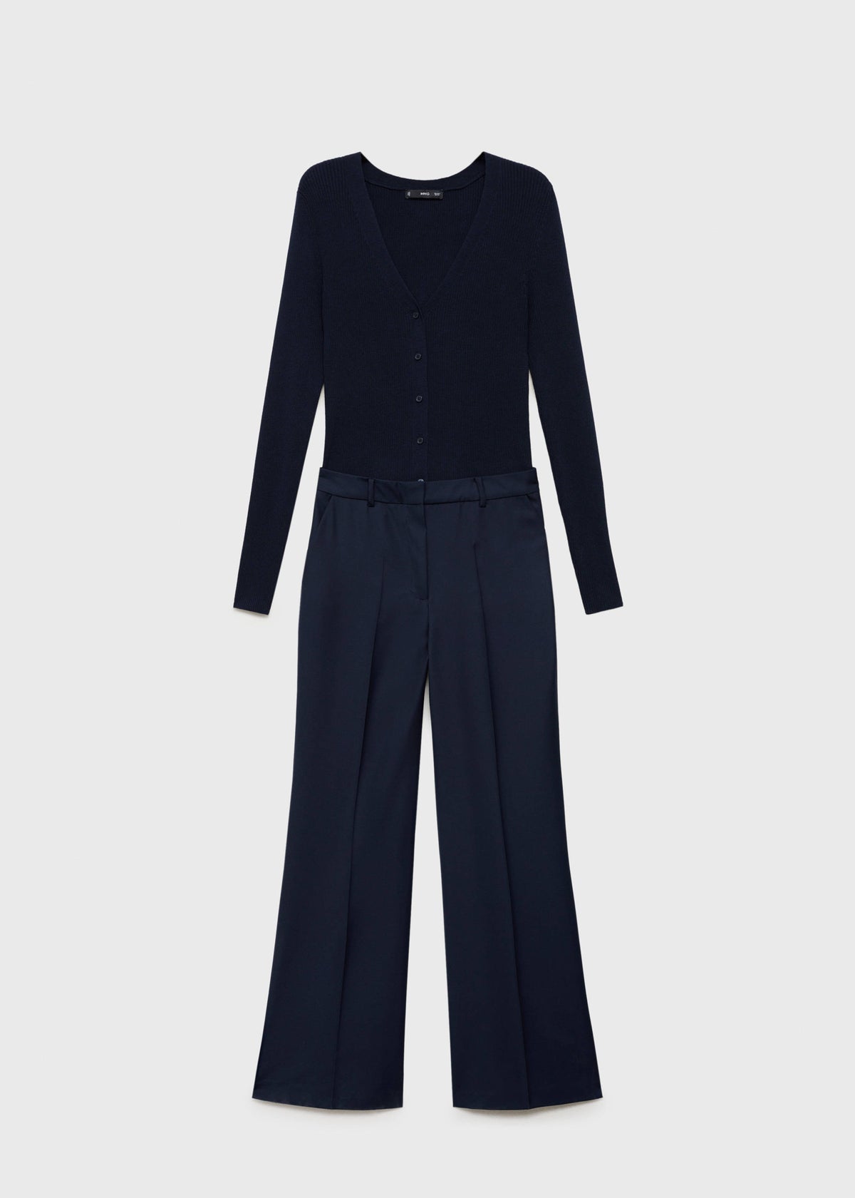 Contrast-bodice long jumpsuit