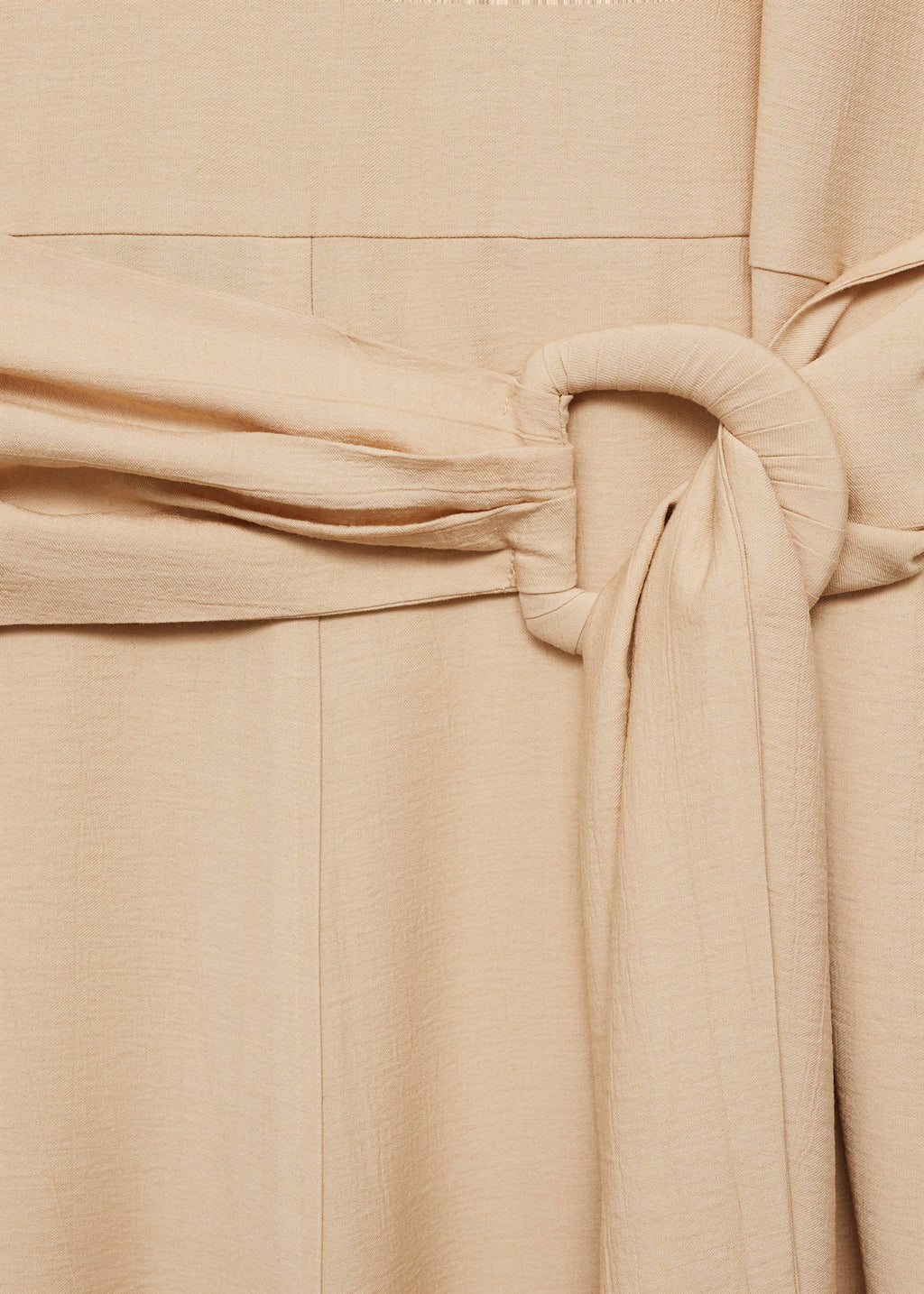 Straight-fit short-sleeved jumpsuit with belt
