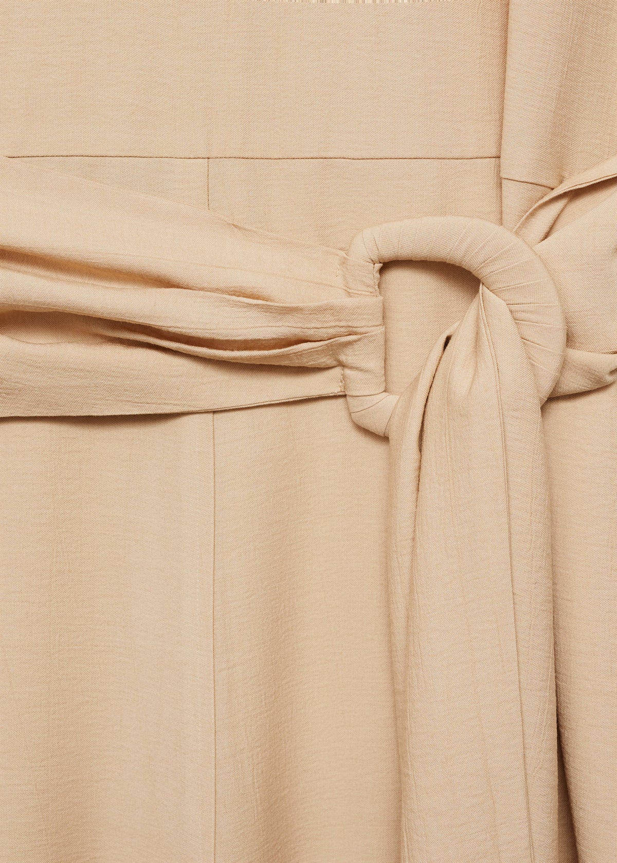 Straight-fit short-sleeved jumpsuit with belt