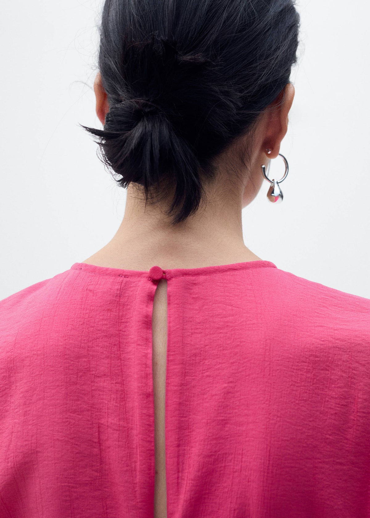 Straight-fit short-sleeved jumpsuit with belt