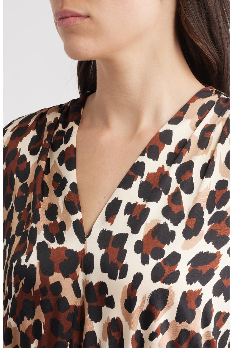 Long Sleeve Leopard Print Minidress