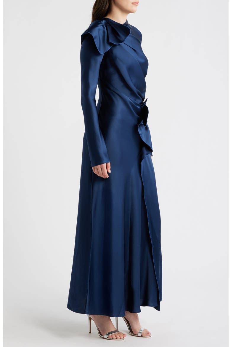 Ramwark Long Sleeve Satin Gown