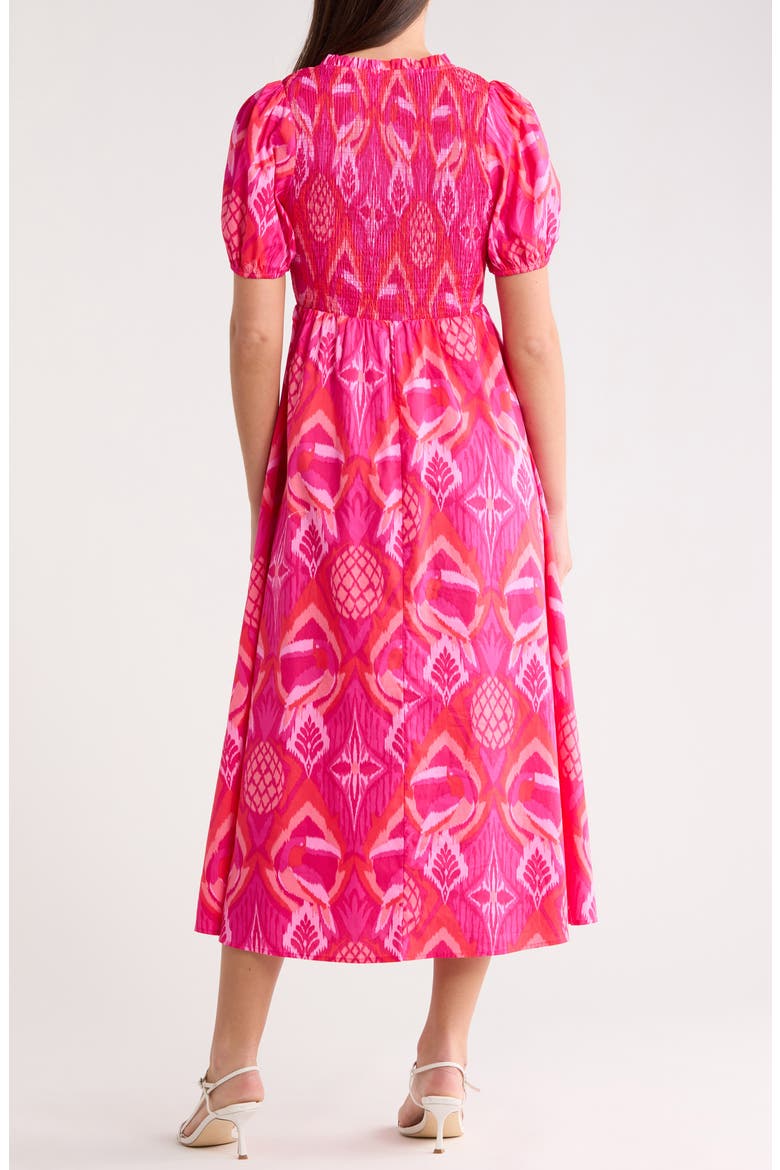 Prissa Ikat Brenty Smocked Midi Dress