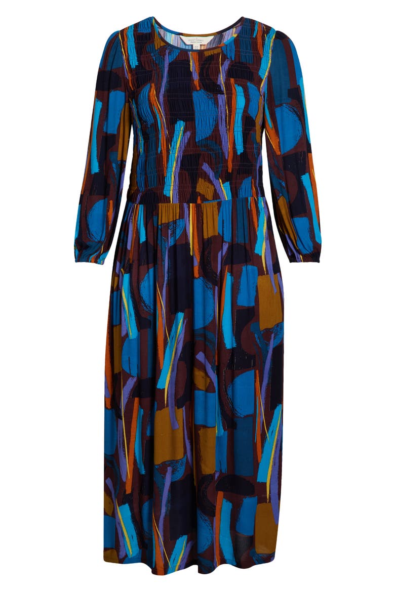 Meadowsweet Printed Smocked Midi Dress
