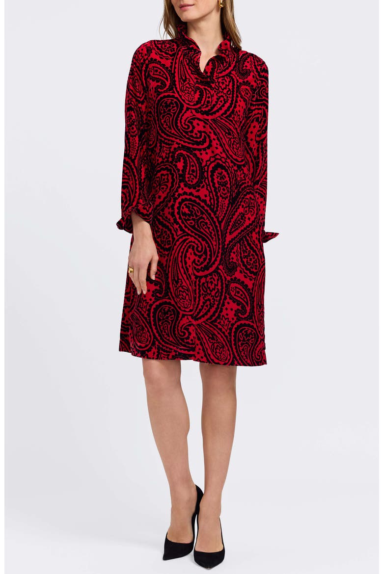 Tammy Velvet Paisley Collared Long Sleeve Dress