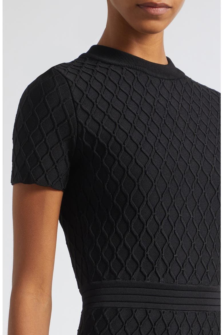 Diamond Jacquard Fit & Flare Mini Sweater Dress