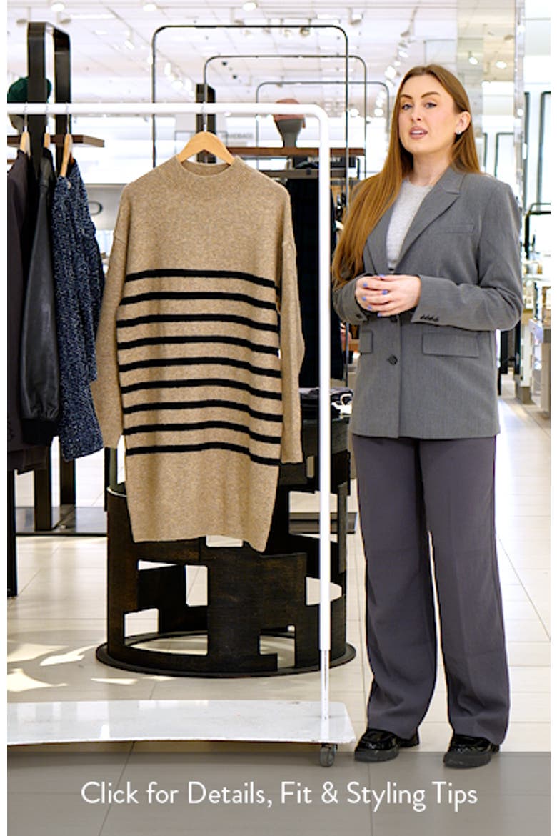 Stripe Long Sleeve Sweater Dress