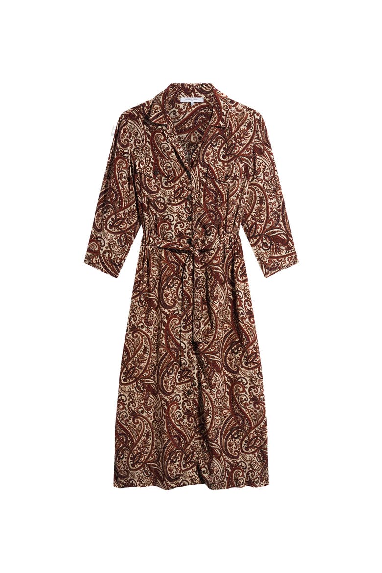 Cyra 3/4 Sleeve Midi Shirt Dress
