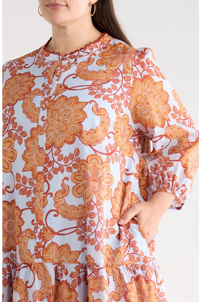 Siany Yamila Floral Ruffle Cotton Dress