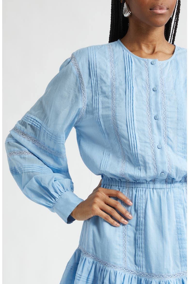Arabella Lace Inset Long Sleeve Cotton Minidress
