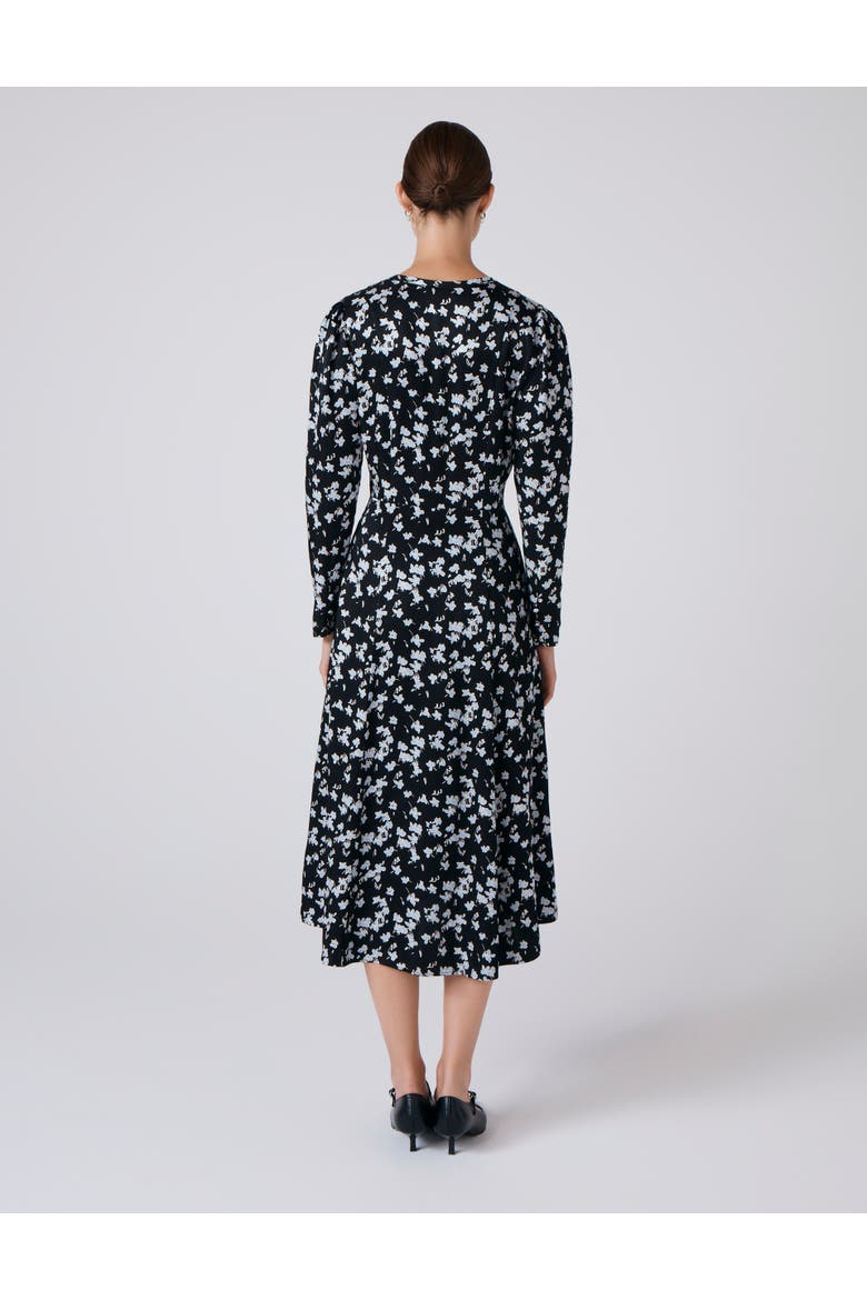Ana Floral Satin Midi Dress