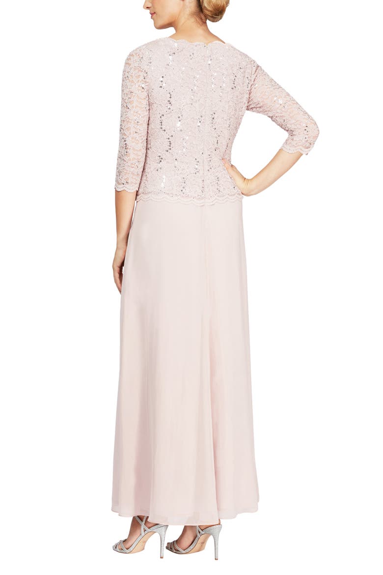Sequin Lace & Chiffon Gown