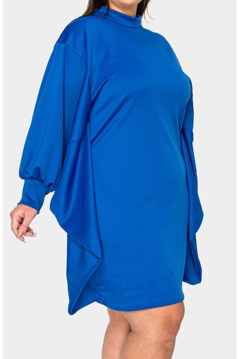 Alivera Cocoon Mock Neck Satin Minidress