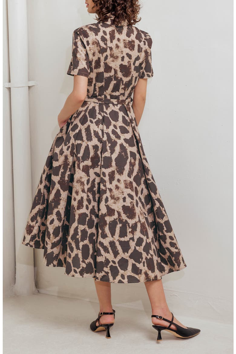 Animal Print A-Line Midi Dress