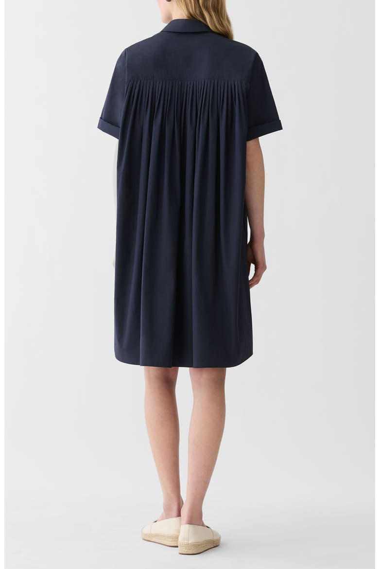 Pleated Organic Cotton Poplin Shirtdress