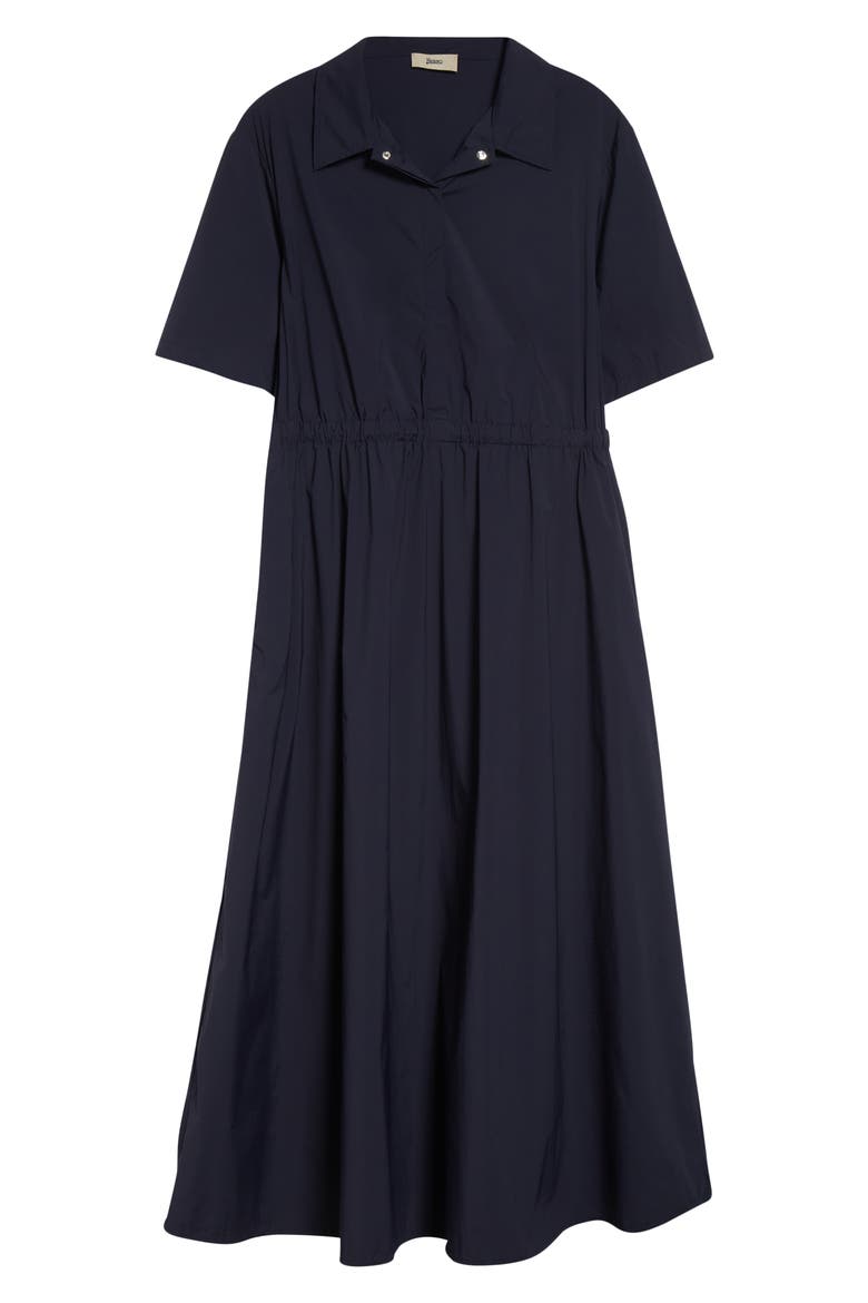 Stretch Nylon Midi Shirtdress