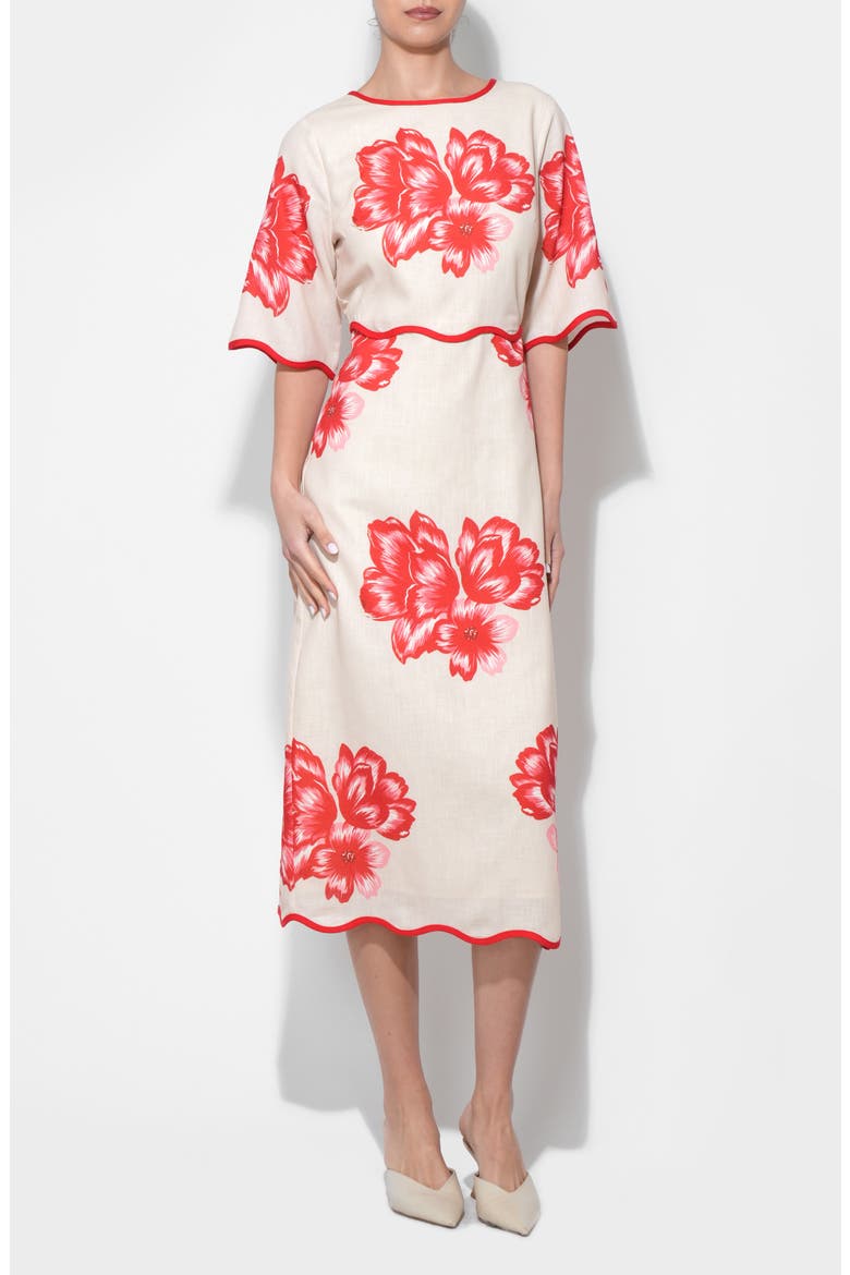 Sonia Floral Print Midi Dress