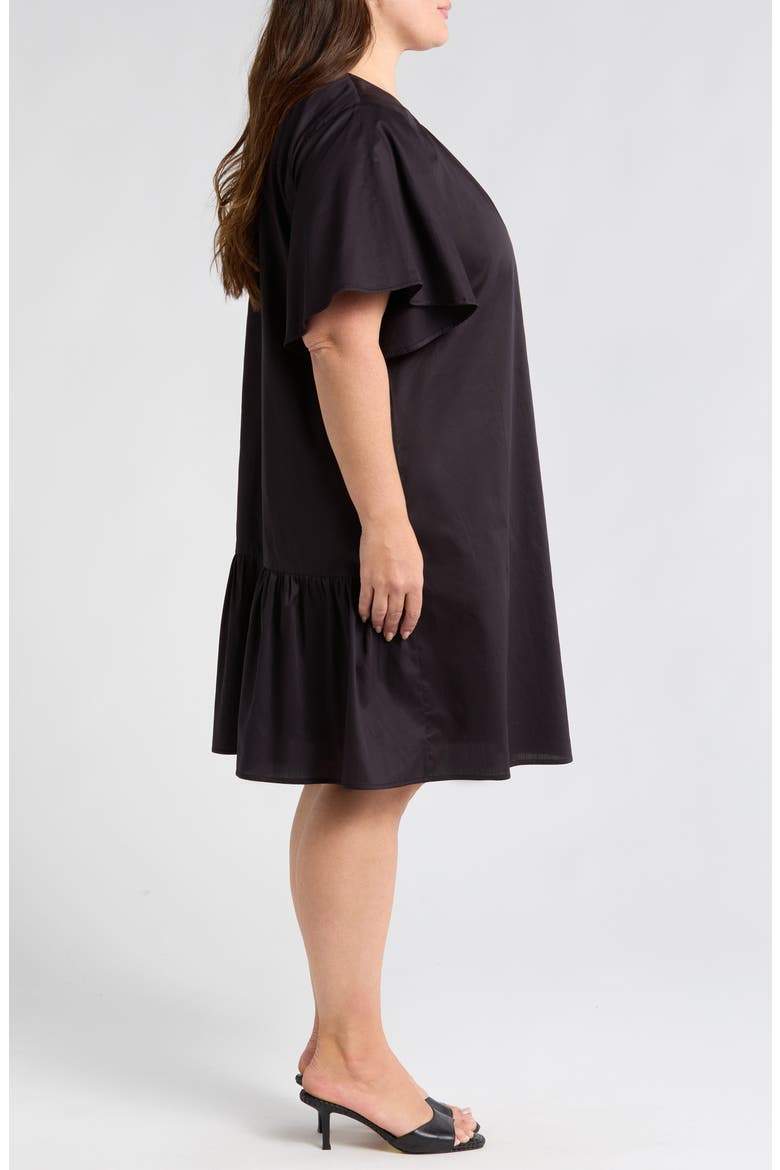 Agata Flutter Sleeve Cotton Dress