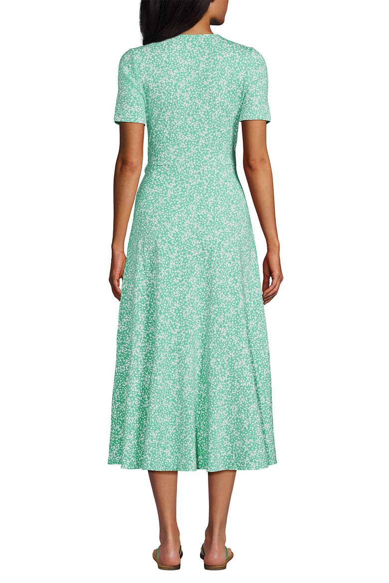 Cotton Modal Vneck Wrap Midi Dress