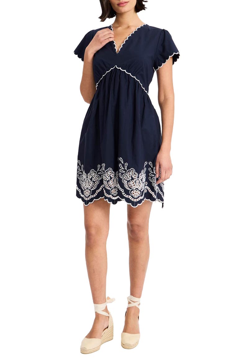 V-Neck Cotton Minidress