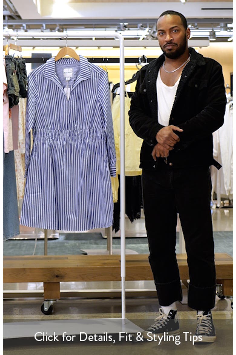 Sunlit Stripe Long Sleeve Shirtdress