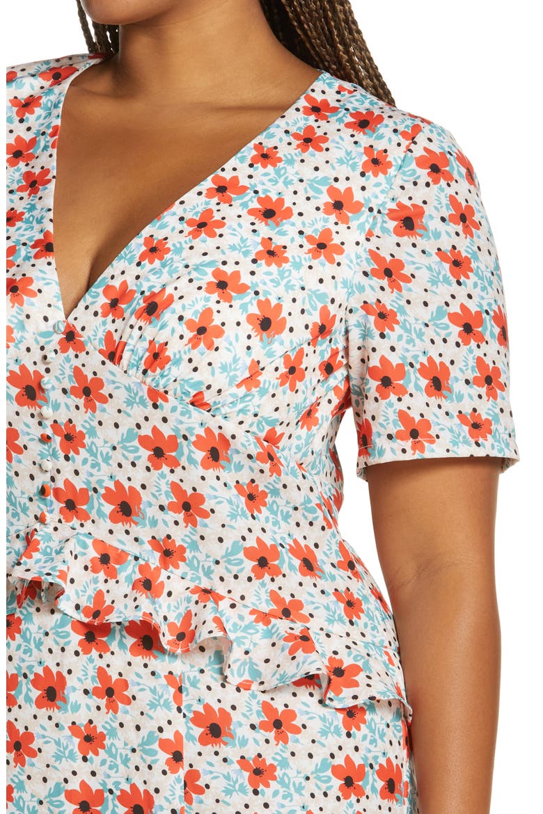 Harrie Floral Ruffle Sheath Dress