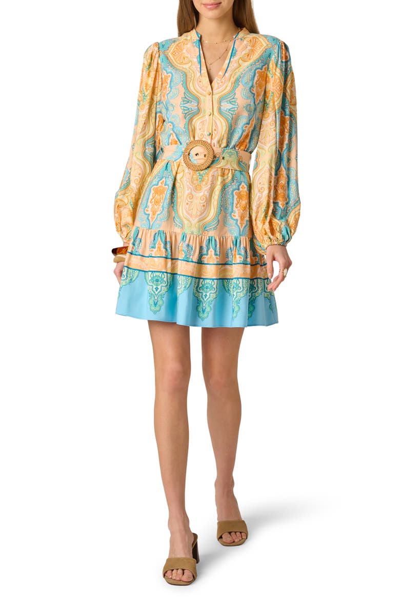 Long Sleeve Placed Print Dress