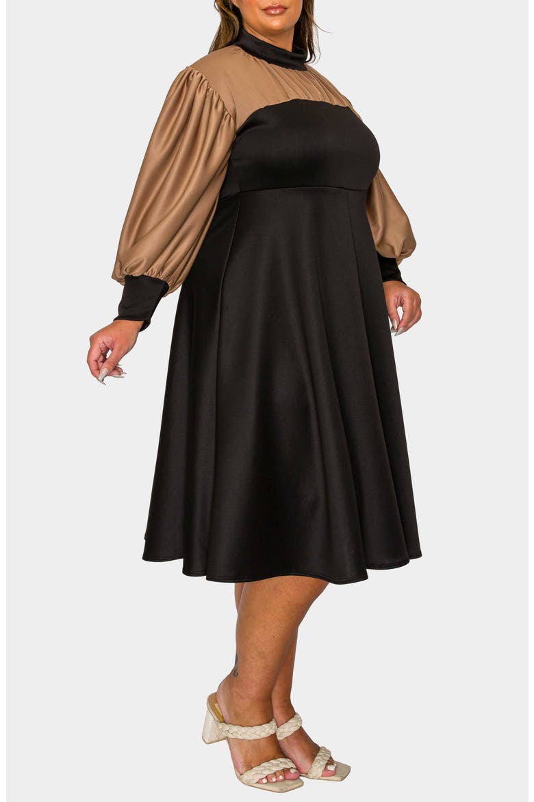 Calissa Colorblock Fit & Flare Dress