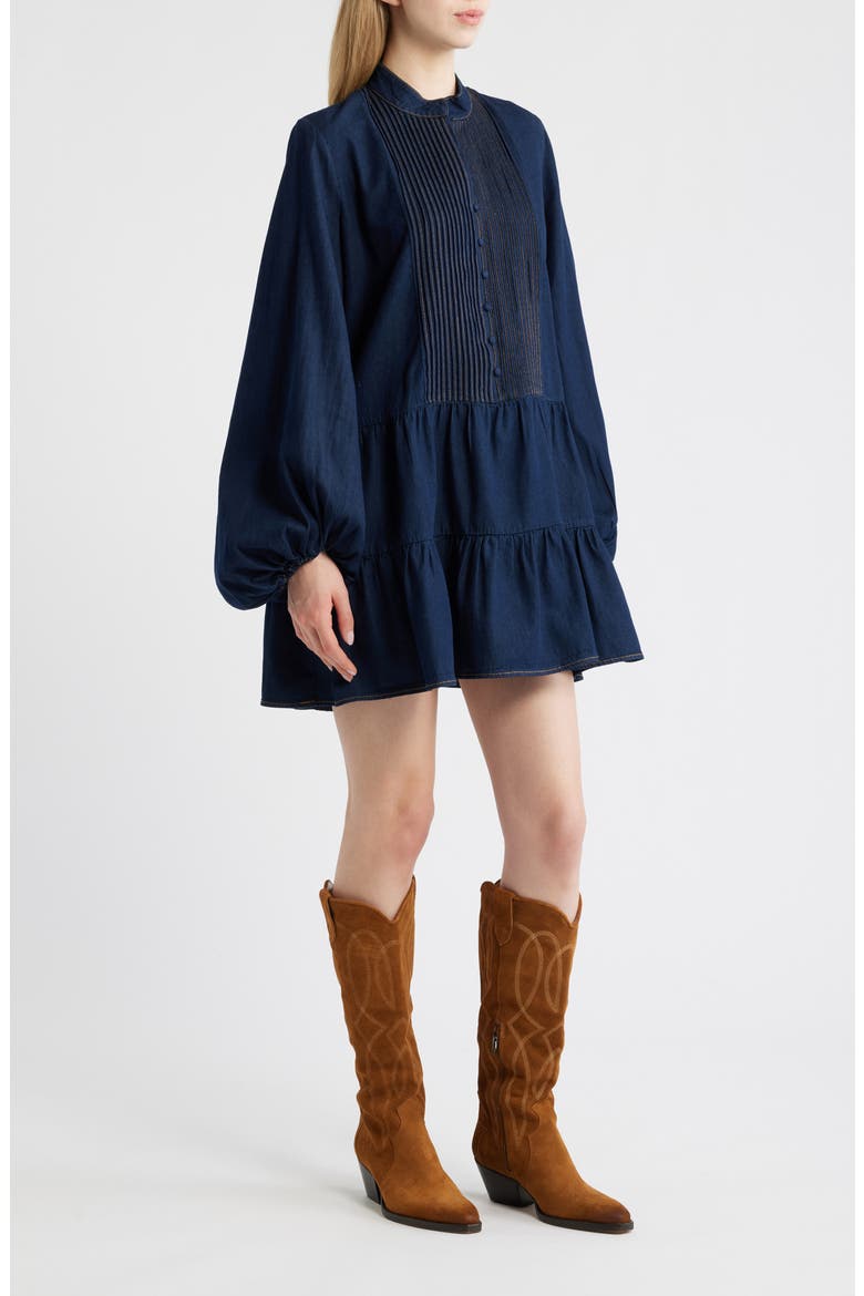 Antonia Long Sleeve Chambray Minidress