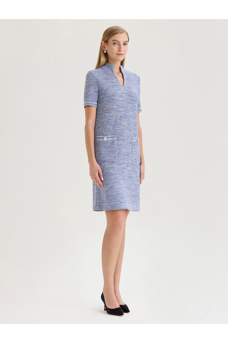 Melange Tweed Knit Shift Dress