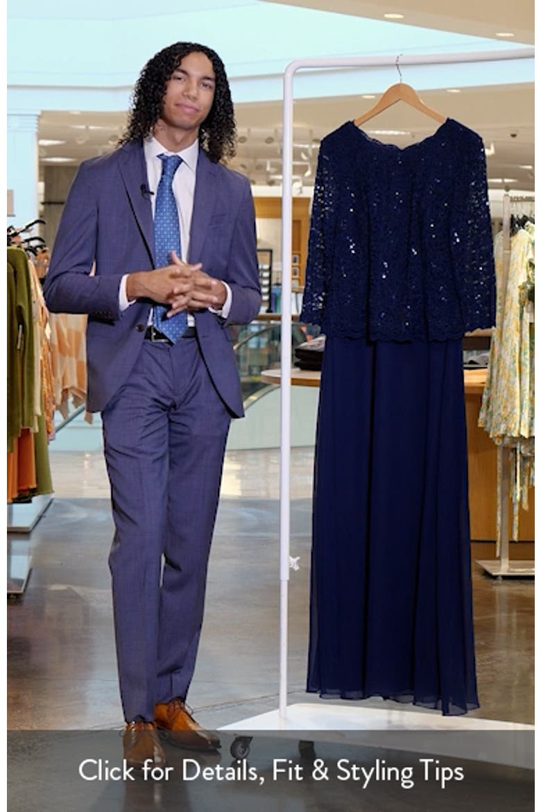Sequin Lace & Chiffon Gown