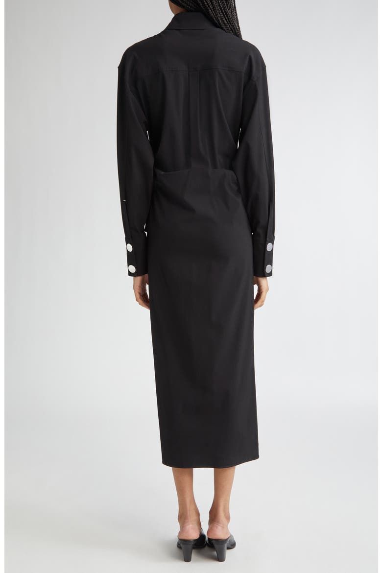 Pirania Ruched Long Sleeve Midi Shirtdress
