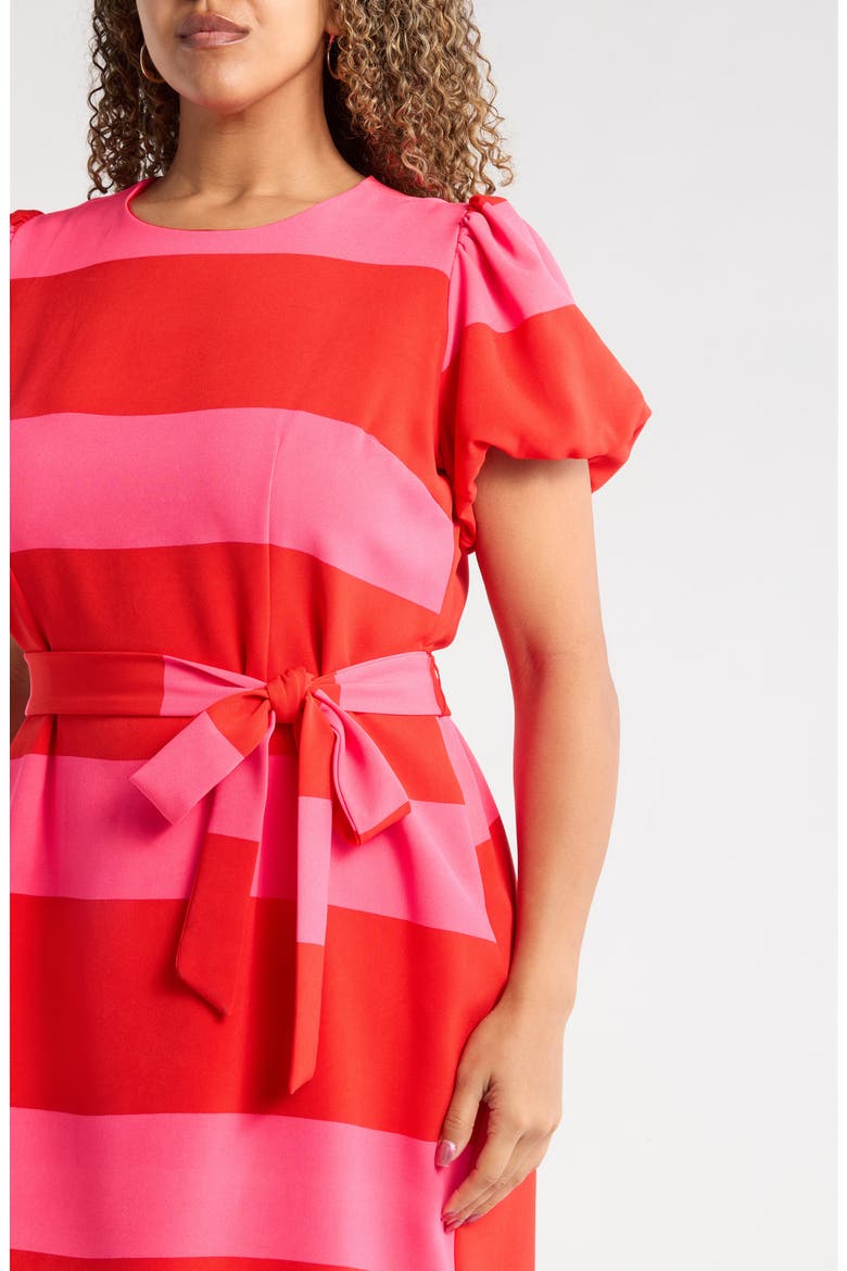 Lolli Stripe Senidy Puff Sleeve Midi Dress