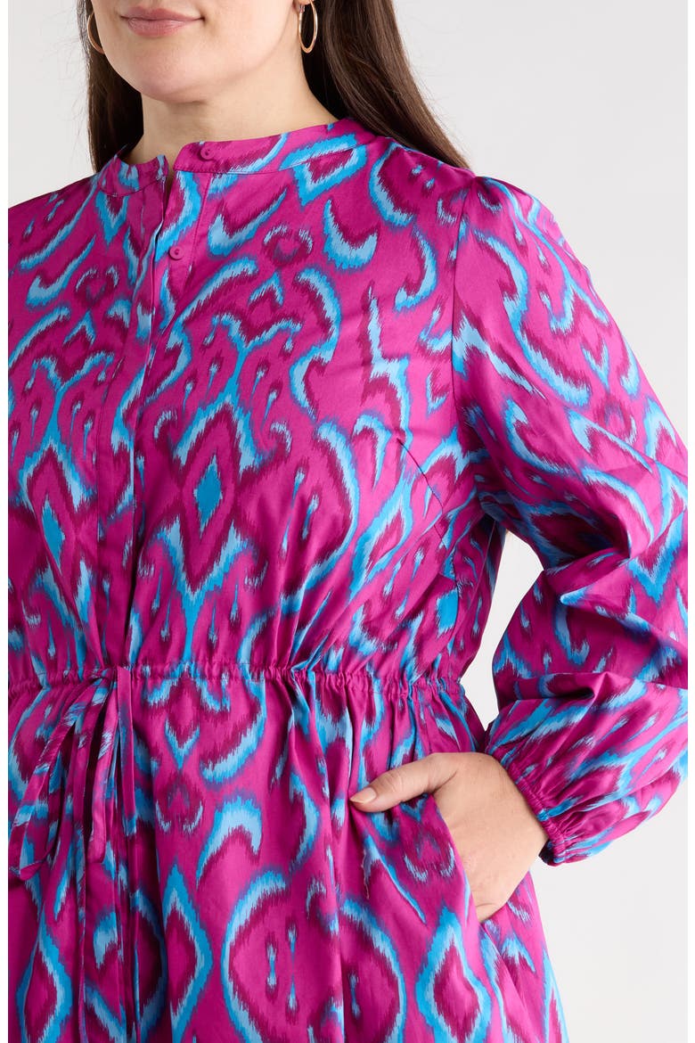 Ivana Abstract Luzma Long Sleeve Dress