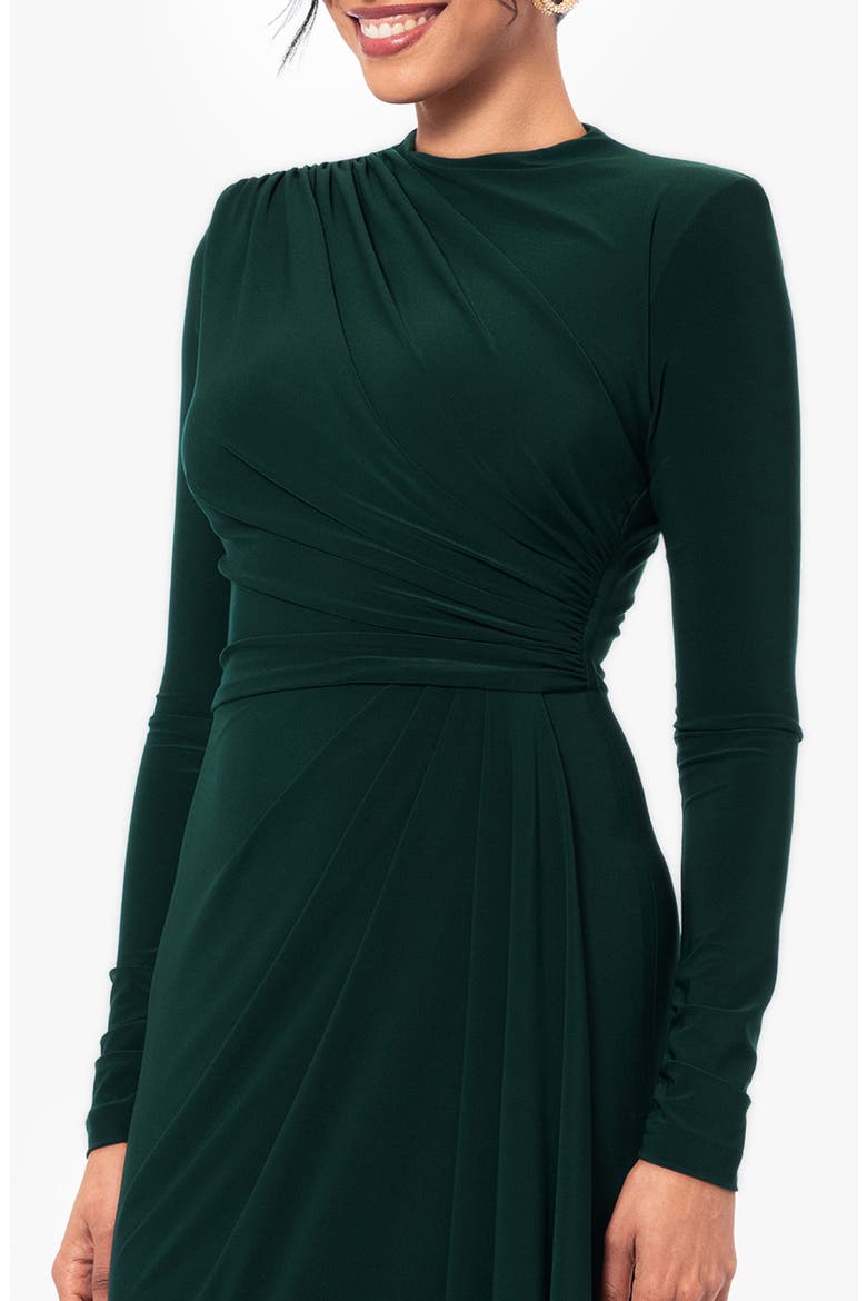 Side Ruffle Long Sleeve Gown
