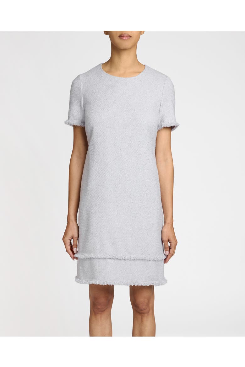 Melania Short Sleeve Shift Dress in Soft Boucle