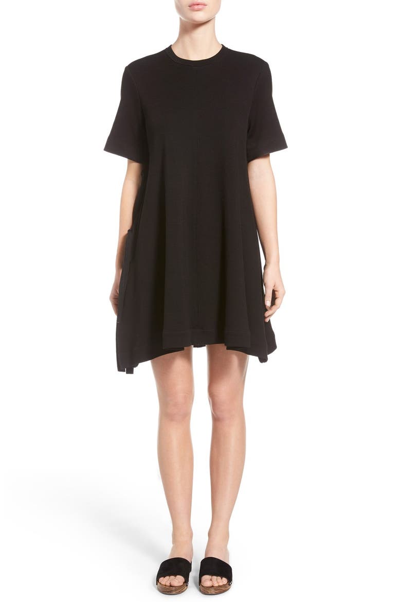 Flared Side Tie Jersey Dress