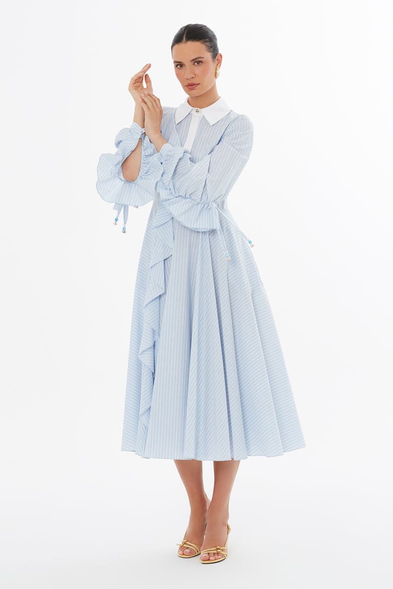 Ruffle Detail Midi Dress