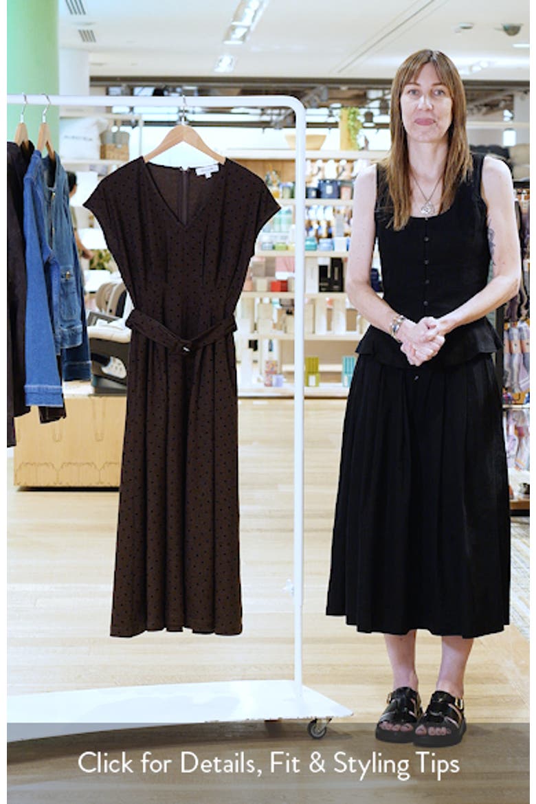 Dot Belted Midi Dress