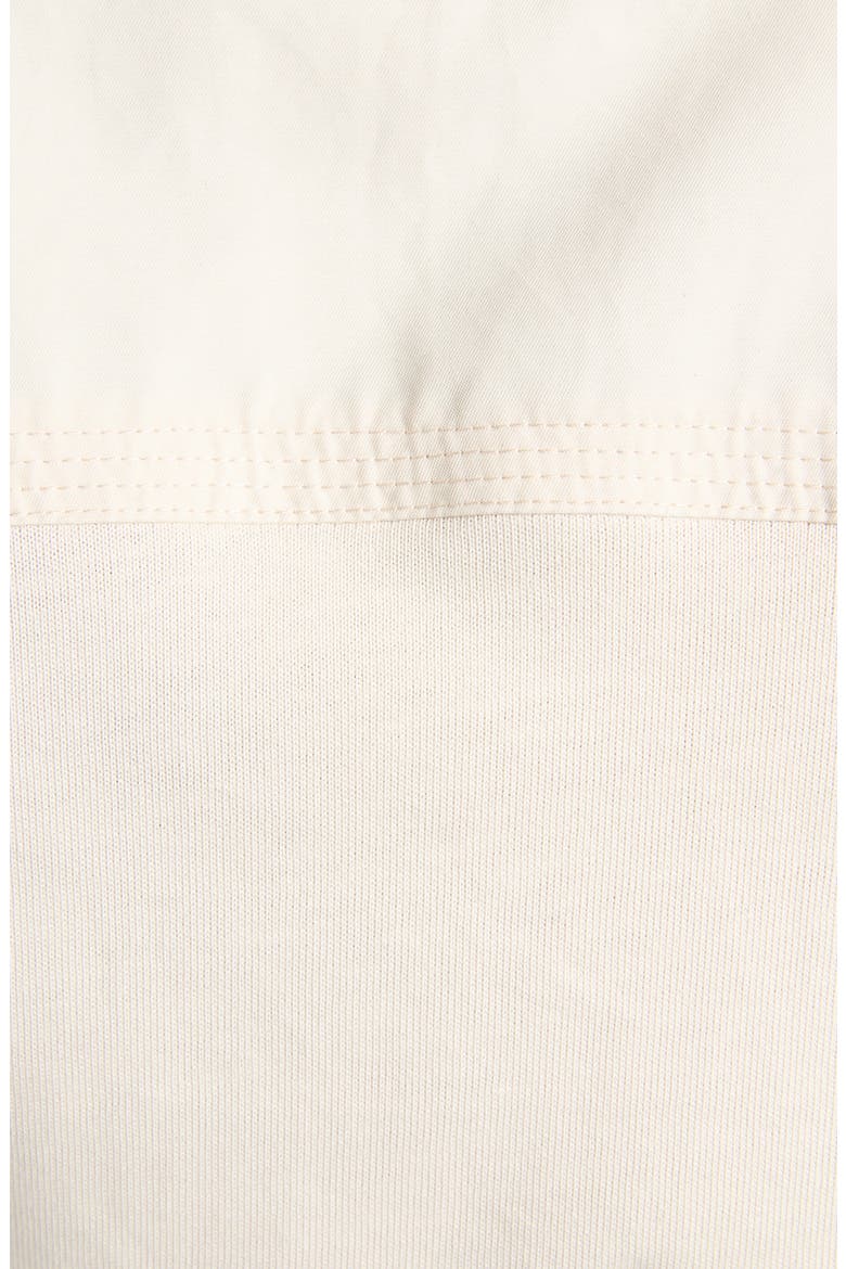 Hybrid Knit & Woven Drawstring Minidress