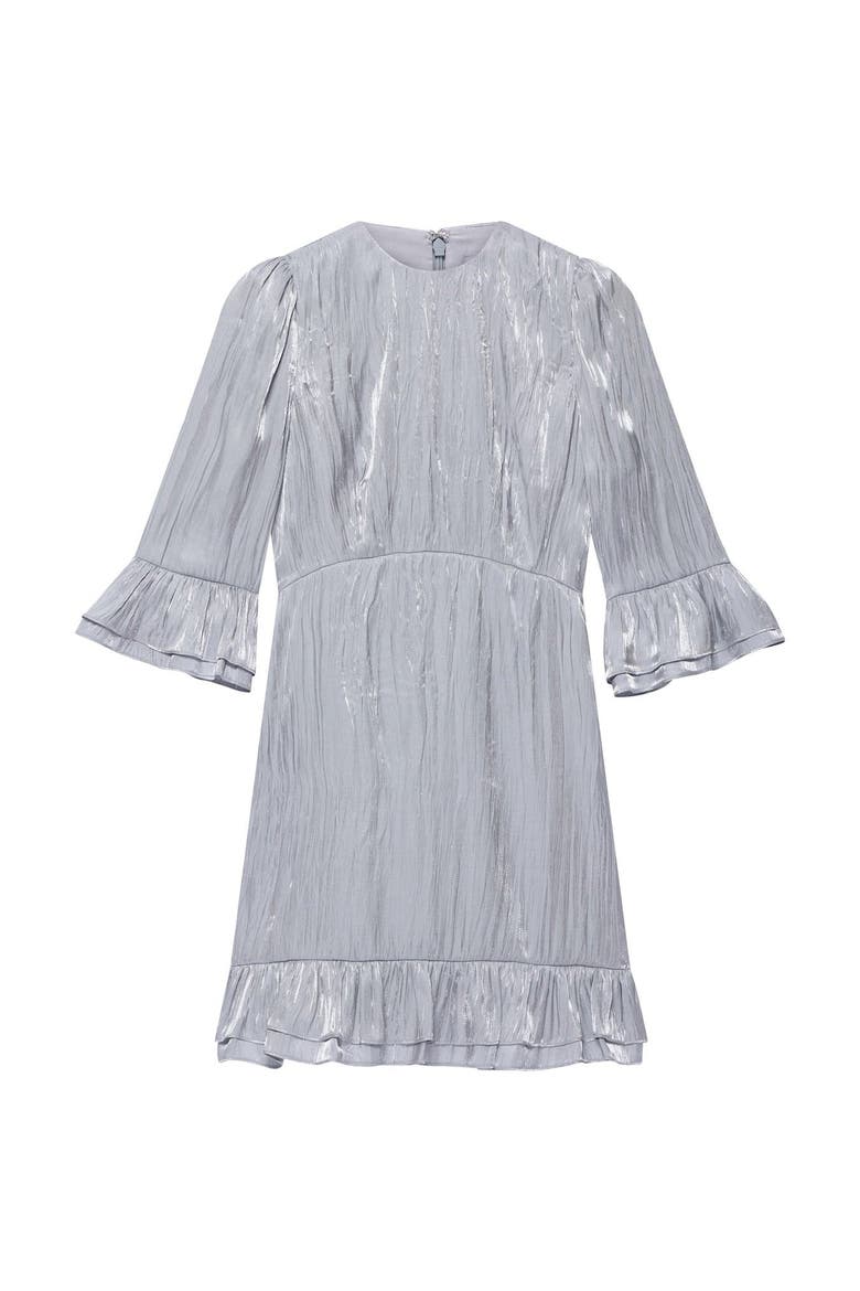 Metallic Ruffle Mini Dress