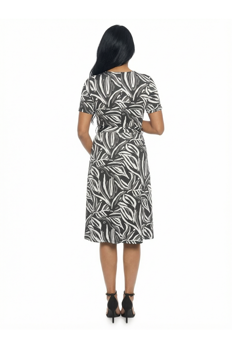 Maternity Abstract V-Neck A-Line Midi Dress