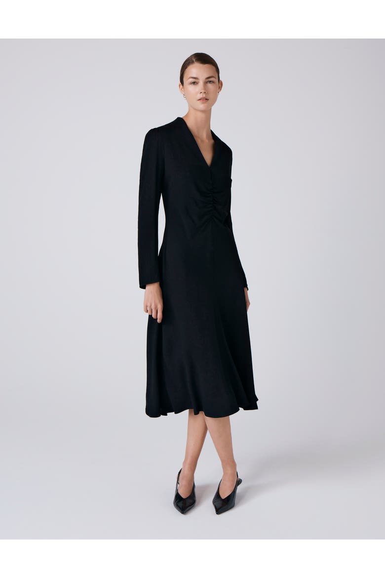 Cecelia Crepe V Neck Midi Dress