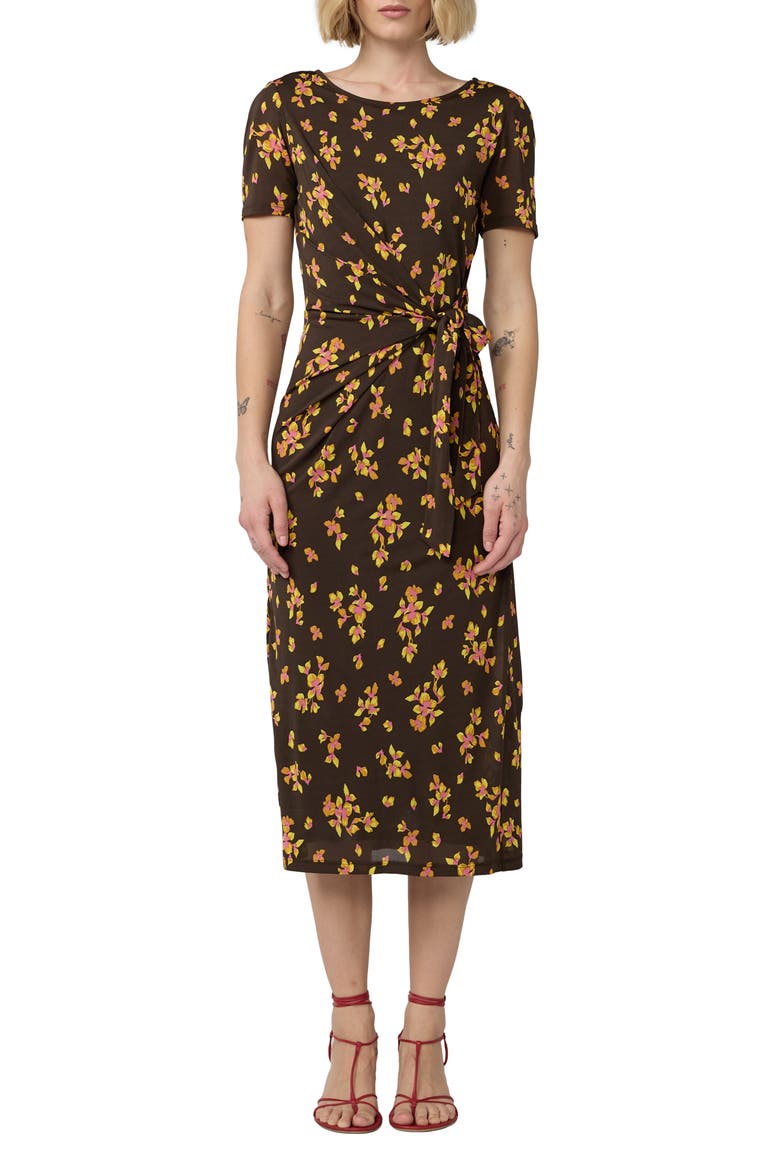 Mandy Floral Wrap Waist Midi Dress