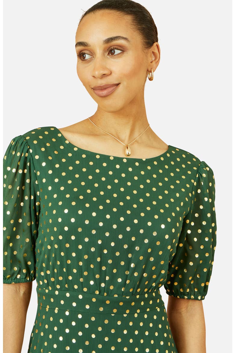 Foil Spot Midi Dress