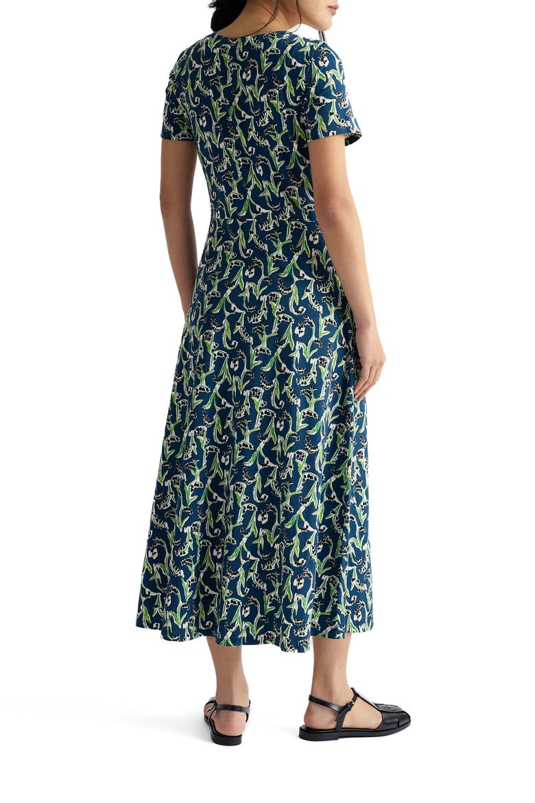 Veronica Print Stretch Organic Cotton Jersey Midi Dress