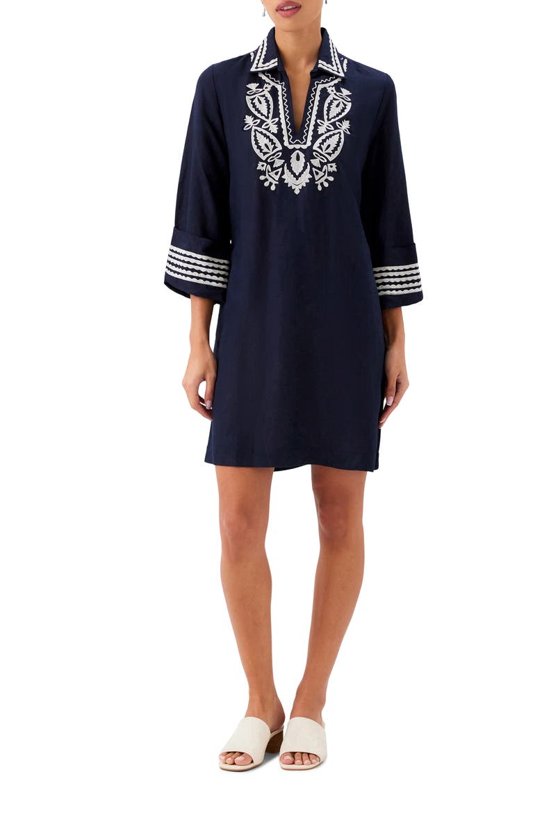Embroidered Shift Dress