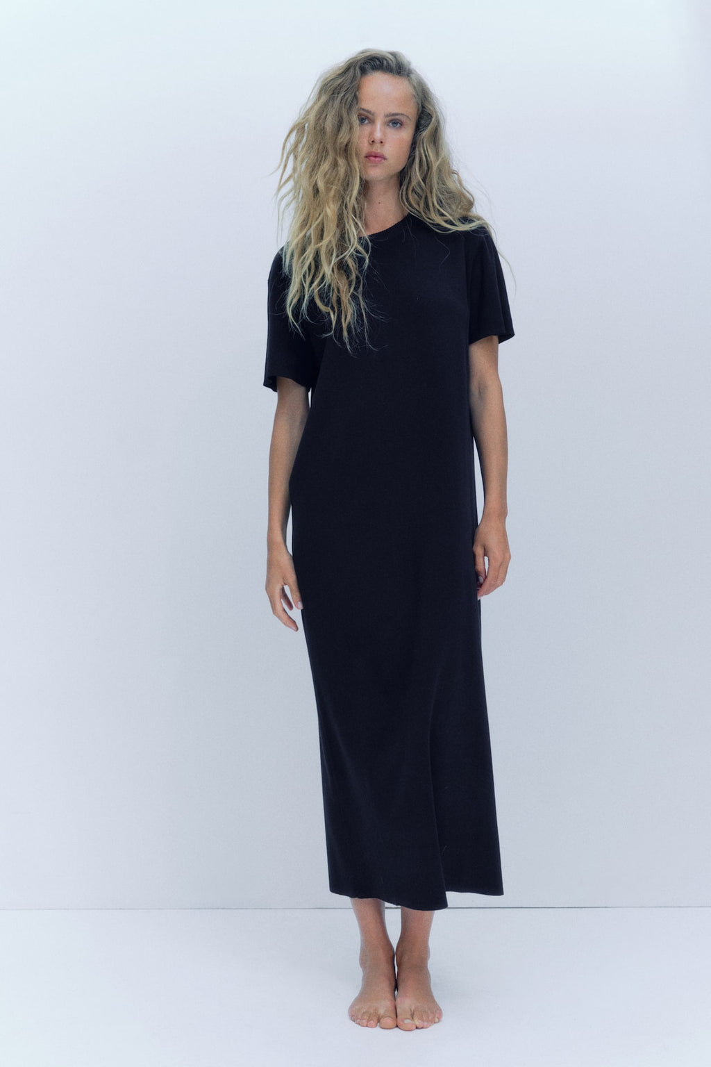 Fine-knit T-shirt dress