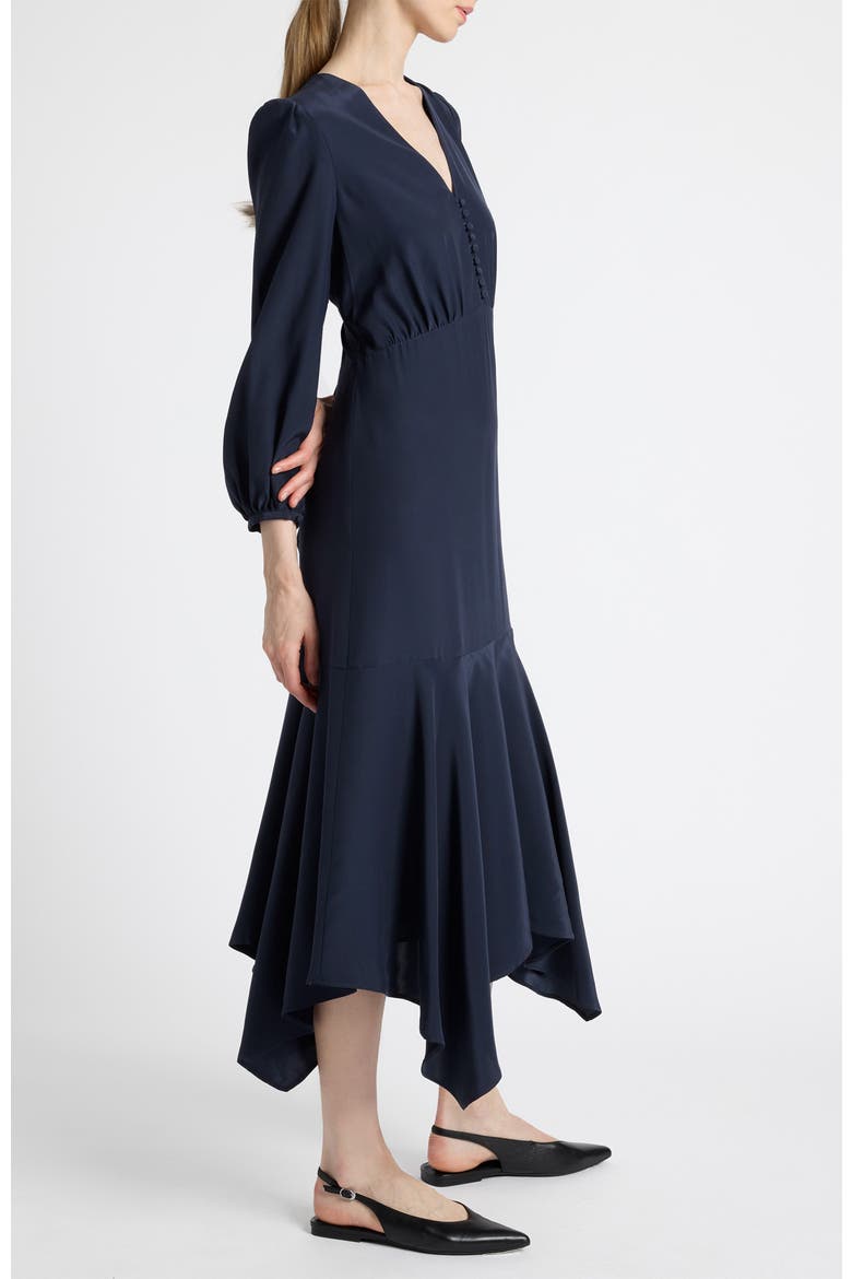 Carina Silk Midi Handkerchief Dress